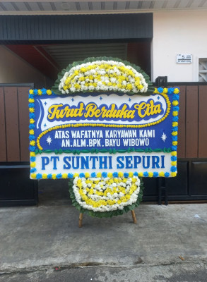 Papan Bunga Duka di Arma Jaya